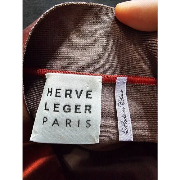 Herve Leger Red Metallic Foil Bandage Midi Skirt - Picture 4 of 4